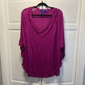 Twiggy London Sheer Purple Top With Cape Like Wing Sleeves Size Women’s 3X